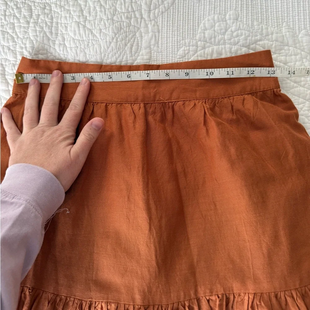 LC Lauren Conrad Burnt Orange Embroidered Skirt Women’s Size Small Maxi - Picture 5 of 7